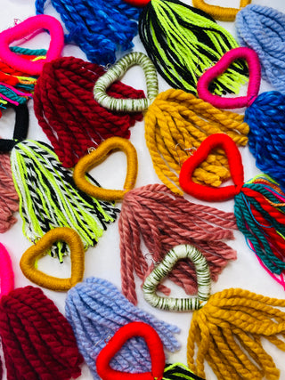 Big Heart Tassel Earrings