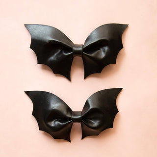 Faux Leather Bat Hair Clip