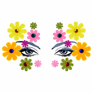 Flower Power Glitter Neon Face Stickers