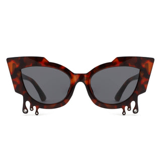 Irregular Cat Eye Rhinestone Drip Sunglasses