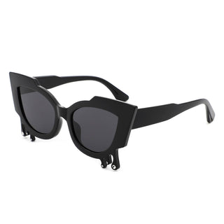 Irregular Cat Eye Rhinestone Drip Sunglasses