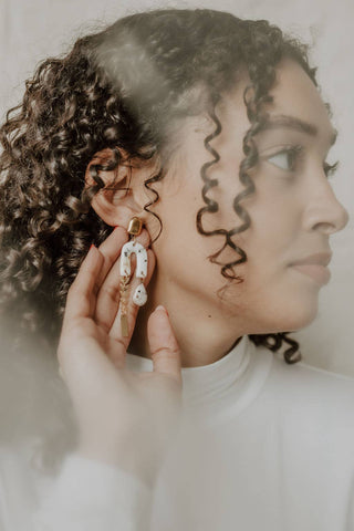 Gold Cheetah & Leaf Chain Earrings