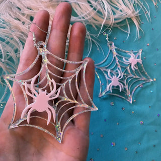 Web + Spider Earrings