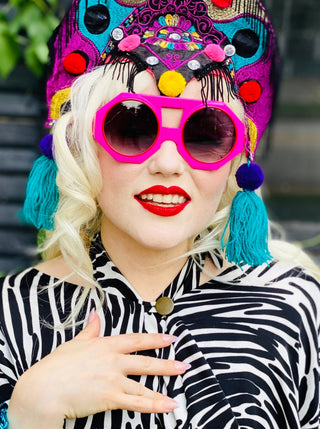 Retro Bright Geometric Mod Sunnies
