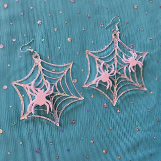 Web + Spider Earrings