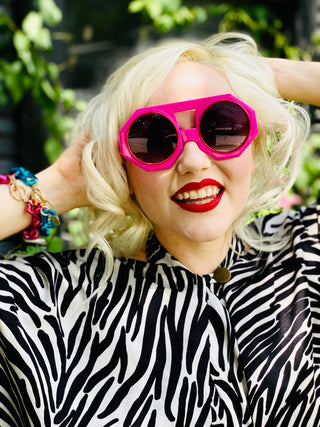 Retro Bright Geometric Mod Sunnies