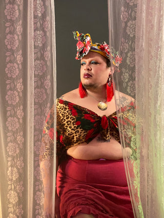 Whirling Turban Wired Headwrap w/ Ruffles