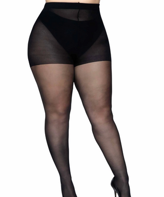 Back Seam Sheer Pantyhose O/S + Plus Sized