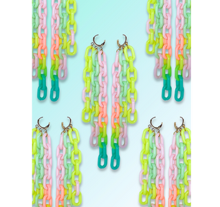 Colorful Link Fringe Earrings