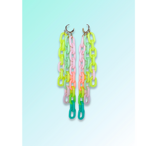 Colorful Link Fringe Earrings