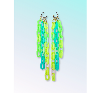 Colorful Link Fringe Earrings