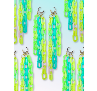 Colorful Link Fringe Earrings