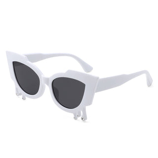 Irregular Cat Eye Rhinestone Drip Sunglasses