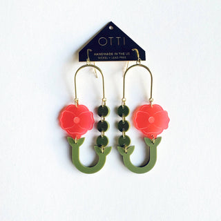 Poppy Loop Botanical Earrings