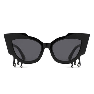 Irregular Cat Eye Rhinestone Drip Sunglasses