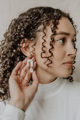 Gold Cheetah & Leaf Chain Earrings