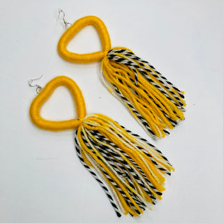 Big Heart Tassel Earrings