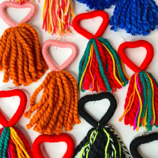 Big Heart Tassel Earrings