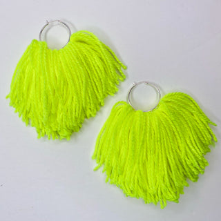Hoop + Fiber Tassel Earrings