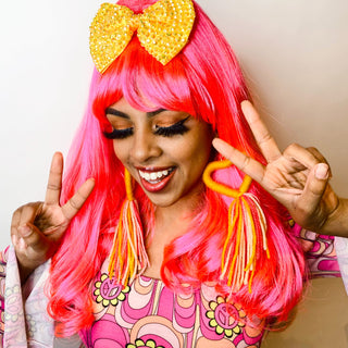 Big Heart Tassel Earrings