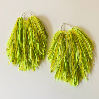Hoop + Fiber Tassel Earrings