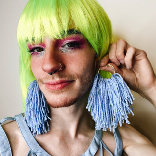 Hoop + Fiber Tassel Earrings