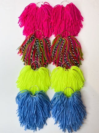 Hoop + Fiber Tassel Earrings