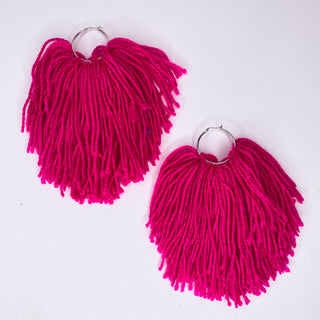 Hoop + Fiber Tassel Earrings