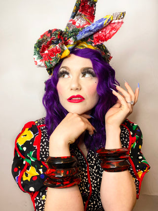 Whirling Turban Wired Headwrap w/ Ruffles