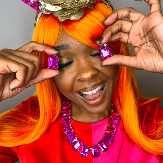 Chunky Rhinestone Necklace + Earring Sets