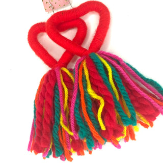 Big Heart Tassel Earrings
