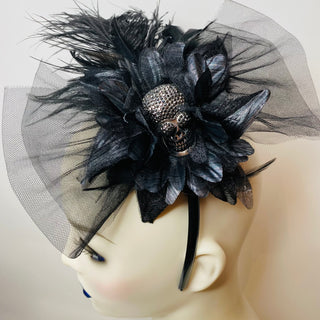 Vampy Jeweled Feather Fascinators
