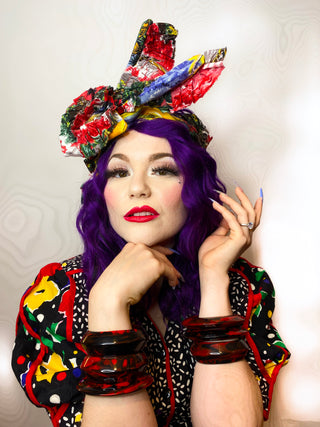 Whirling Turban Wired Headwrap w/ Ruffles