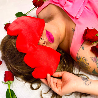 Silk Heart Eyes Sleep Mask