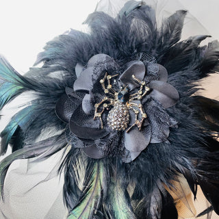 Vampy Jeweled Feather Fascinators