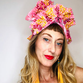 Whirling Turban Wired Headwrap w/ Ruffles