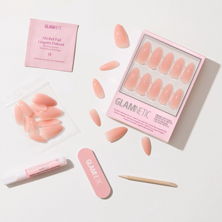 Sheer Pink Fake Nails