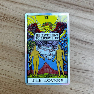VI The Lovers Holographic Tarot Sticker