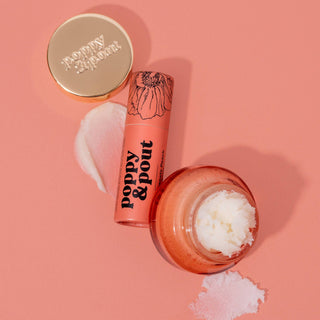 Poppy & Pout Lip Care Duo: Pomegranate Peach