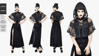 Sheer Black Hooded Capelet