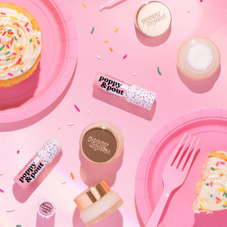 Poppy & Pout Lip Care Duo Gift Set: Birthday Confetti Cake