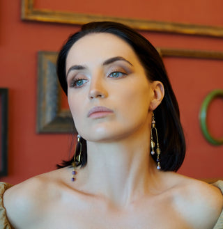 The Pisces Earring - Amethyst Celestial Mobile Earrings