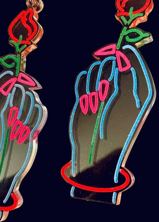 Neon Nail Salon Sign Earrings