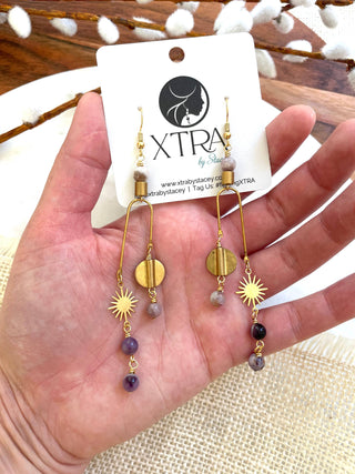 The Pisces Earring - Amethyst Celestial Mobile Earrings