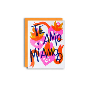 Te Amo Mi Amor - Love Spanish Risograph Card