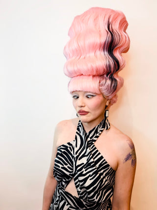 Pink Bride of Frankenstein Custom Wig