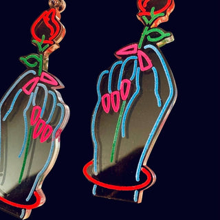 Neon Nail Salon Sign Earrings