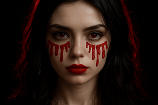 Bloody Awesome Glitter Tears Face Sticker