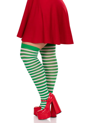 Cari Striped Stockings - Plus Sized