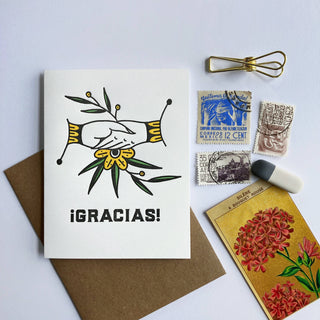 Gracias Handshake - Spanish Letterpress Thank You Card